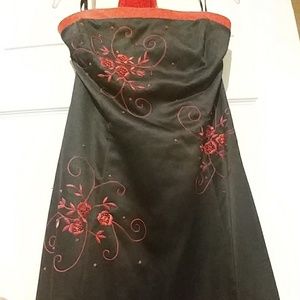 Black and Fuschia A Line Dress